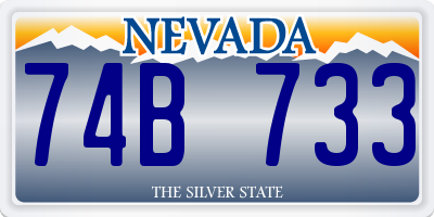 NV license plate 74B733