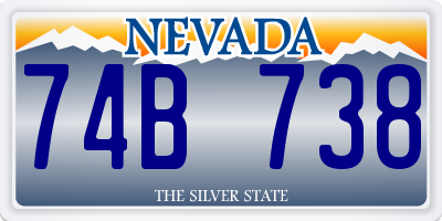 NV license plate 74B738