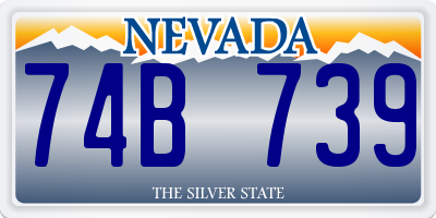 NV license plate 74B739