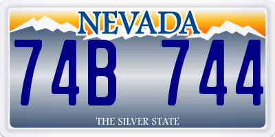 NV license plate 74B744