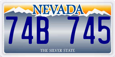 NV license plate 74B745