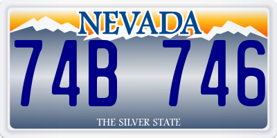 NV license plate 74B746