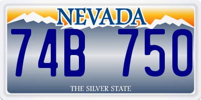NV license plate 74B750