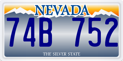 NV license plate 74B752