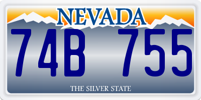 NV license plate 74B755