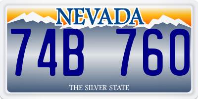 NV license plate 74B760