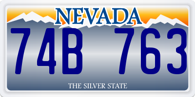 NV license plate 74B763