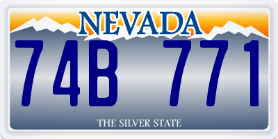 NV license plate 74B771
