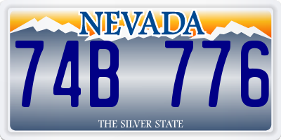 NV license plate 74B776