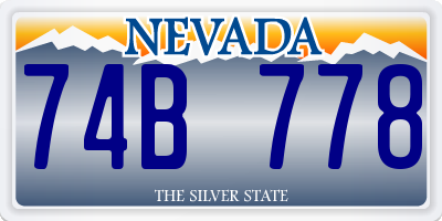 NV license plate 74B778