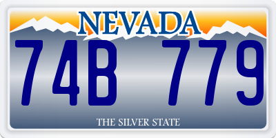 NV license plate 74B779
