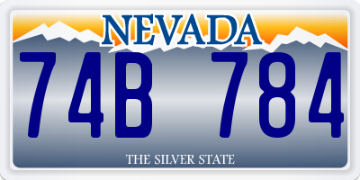 NV license plate 74B784