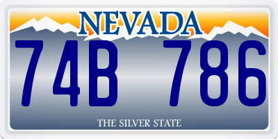 NV license plate 74B786