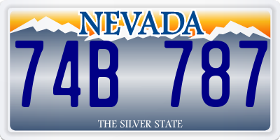 NV license plate 74B787