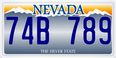 NV license plate 74B789