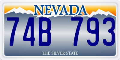 NV license plate 74B793