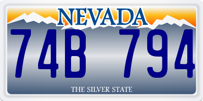 NV license plate 74B794