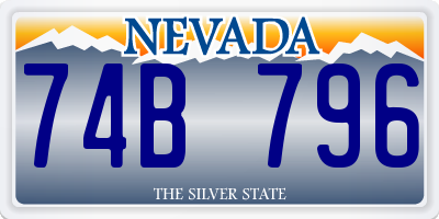 NV license plate 74B796