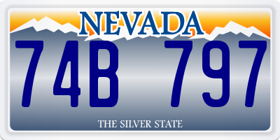 NV license plate 74B797
