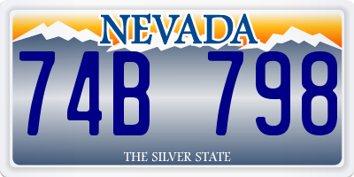 NV license plate 74B798