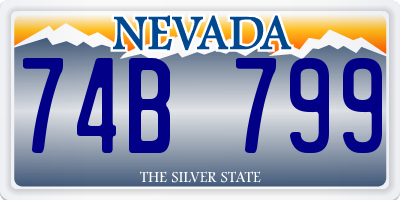 NV license plate 74B799