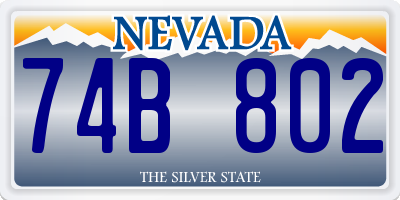 NV license plate 74B802