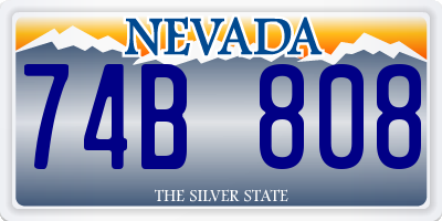 NV license plate 74B808