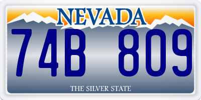 NV license plate 74B809