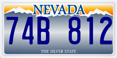 NV license plate 74B812