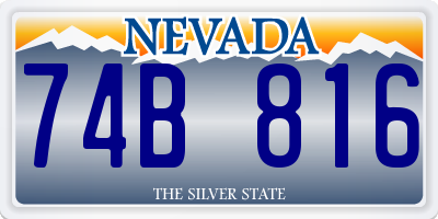 NV license plate 74B816