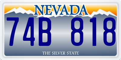 NV license plate 74B818