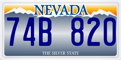 NV license plate 74B820