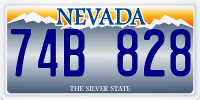 NV license plate 74B828