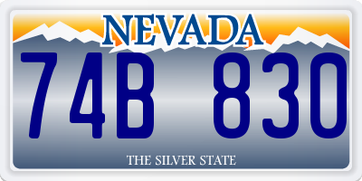 NV license plate 74B830