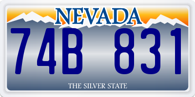 NV license plate 74B831