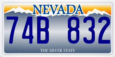 NV license plate 74B832