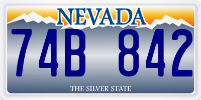 NV license plate 74B842