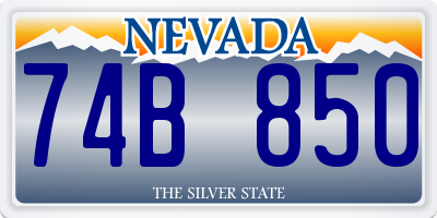 NV license plate 74B850