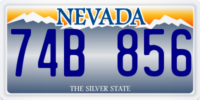 NV license plate 74B856