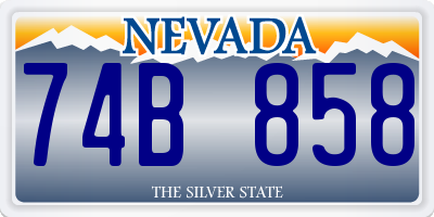 NV license plate 74B858