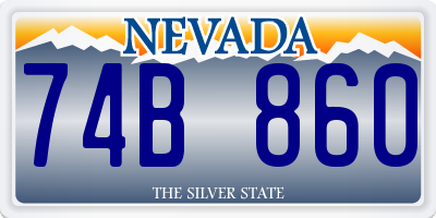 NV license plate 74B860