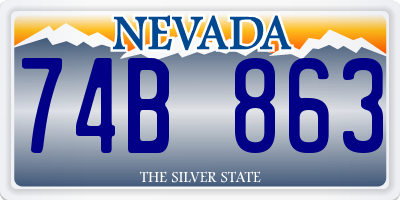 NV license plate 74B863