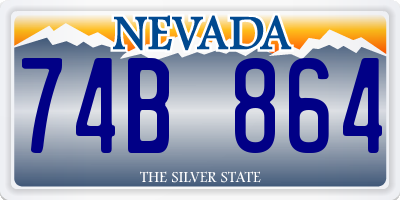 NV license plate 74B864
