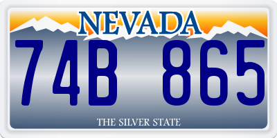 NV license plate 74B865