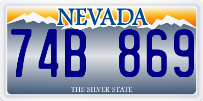 NV license plate 74B869