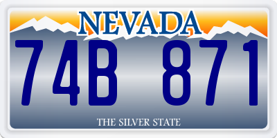 NV license plate 74B871