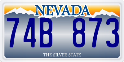 NV license plate 74B873