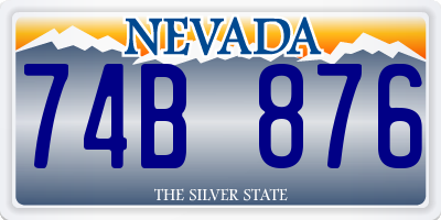 NV license plate 74B876