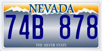 NV license plate 74B878