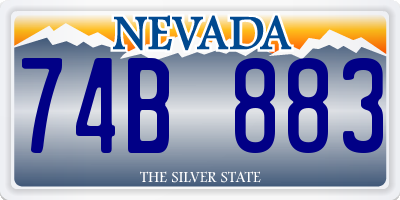 NV license plate 74B883